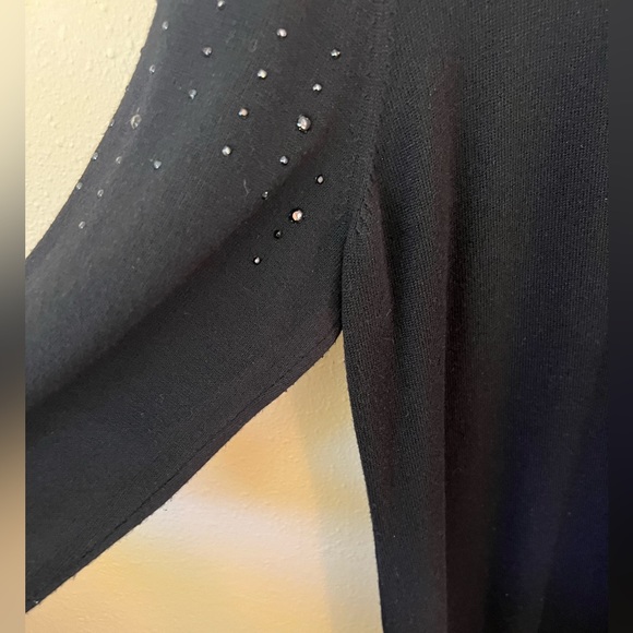ANN TAYLOR Black Embellished Sweater Dress size XL - Picture 8 of 12